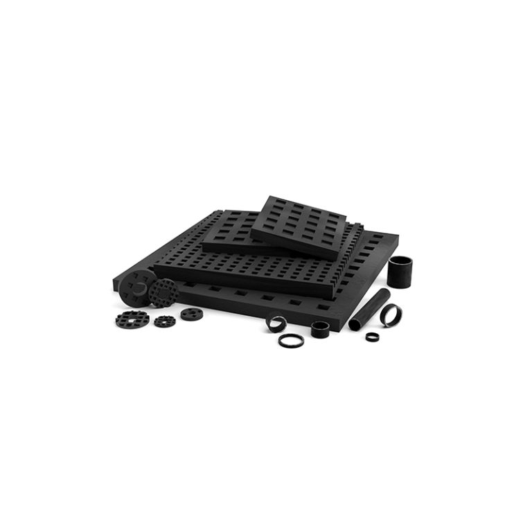 Fabcel waffle-pattern vibration isolation pads for heavy machinery - 70% shock absorption with crisscross design. Made in Canada for industrial durability.